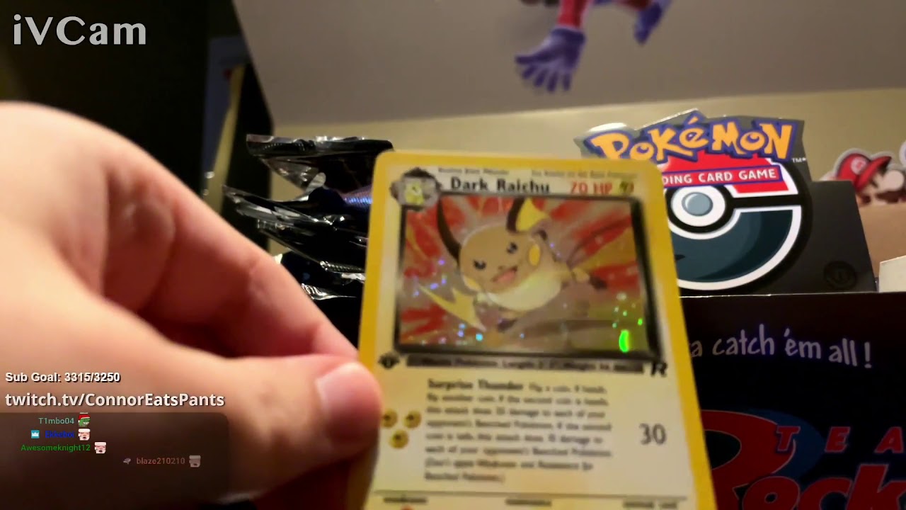 ConnorEatsPants Pulls $4000 Team Rocket Holo Dark Raichu