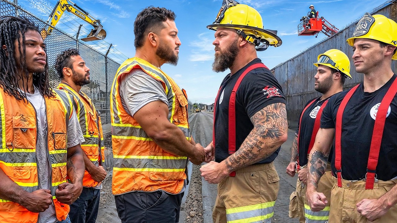 CONSTRUCTION WORKERS VS FIREFIGHTERS (Who Is Stronger?)