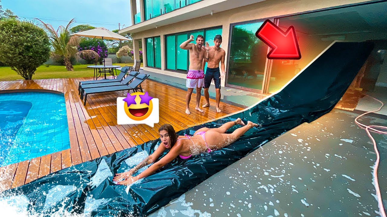 CONSTRUI UM TOBOGÃ AQUÁTICO DENTRO DA MINHA PRÓPRIA CASA E DEU RUIM!!
