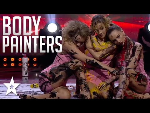CONTORTIONIST DANCERS Body Paint Abstract LIVE During Audition On Got TALENT 2022