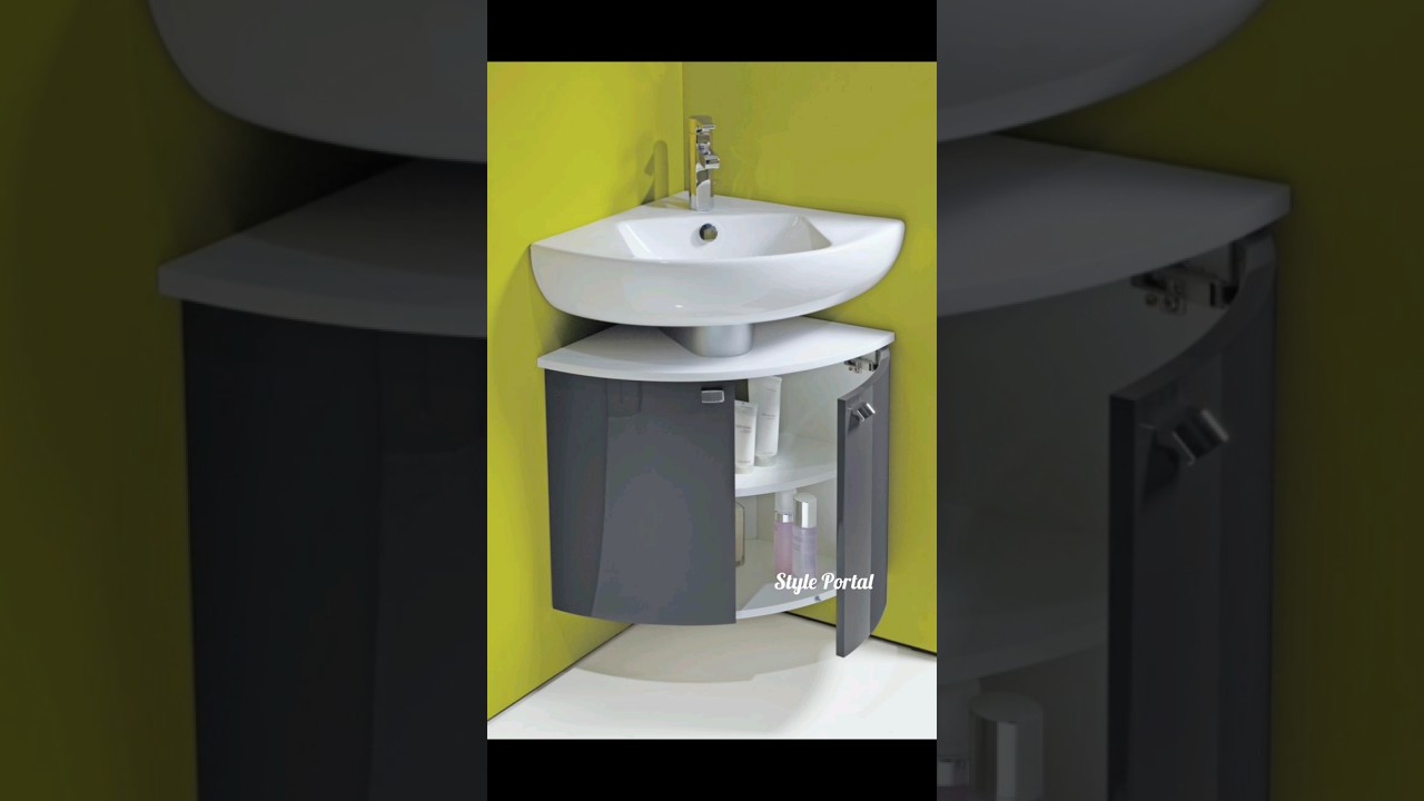 Corner Wash Basin Ideas #corner #washbasin #design #modular #bathroom #makeover #organization #decor