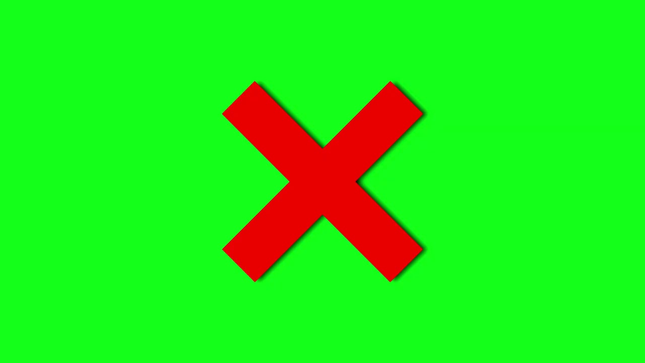 Correct and wrong green screen
