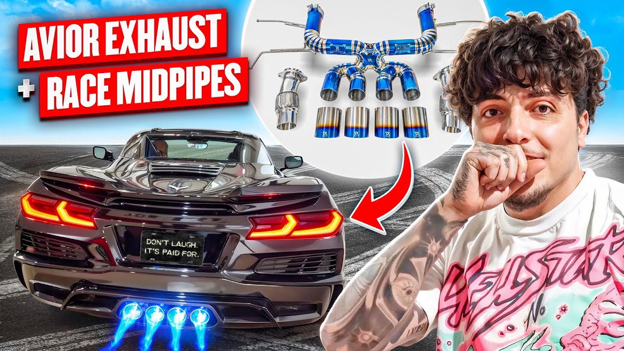 CORVETTE C8 ZO6 AVIOR EXHAUST INSATLL!! (FLAMES/FLY BY POV/E60 M5 MAYHEM)