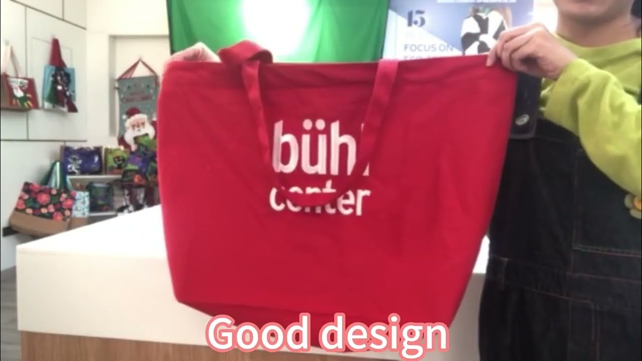 #cottonbag  Red Cotton Bag with Custom Embroidery