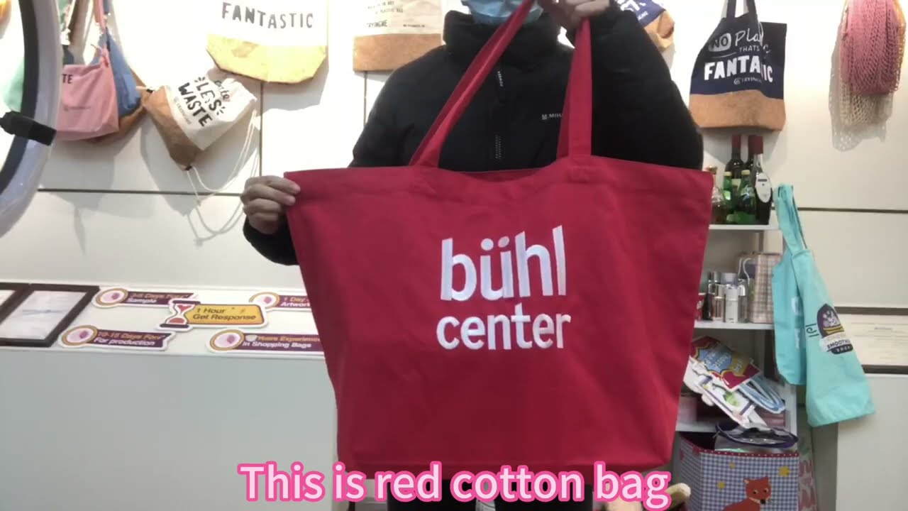 #cottonbag  Red Cotton Bag with Embroidery