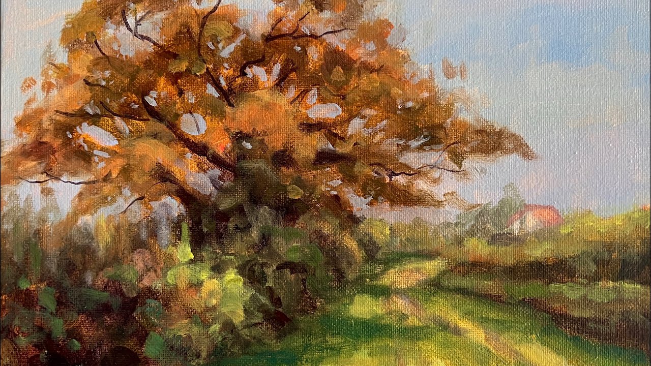 Country Landscape and Trees using Golden Open Acrylics| Forget details !!
