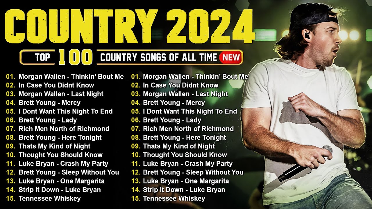 Country Music 2024 - Morgan Wallen, Luke Combs, Brett Young, Kane Brown, Luke Bryan, Chris Stapleton