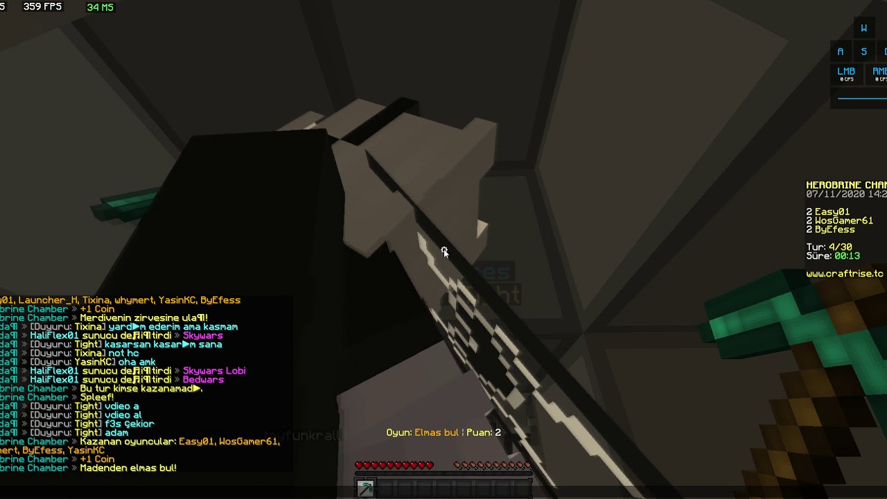 CraftRise HEROBRINE CHAMBER Oyununda F3-S Easy01