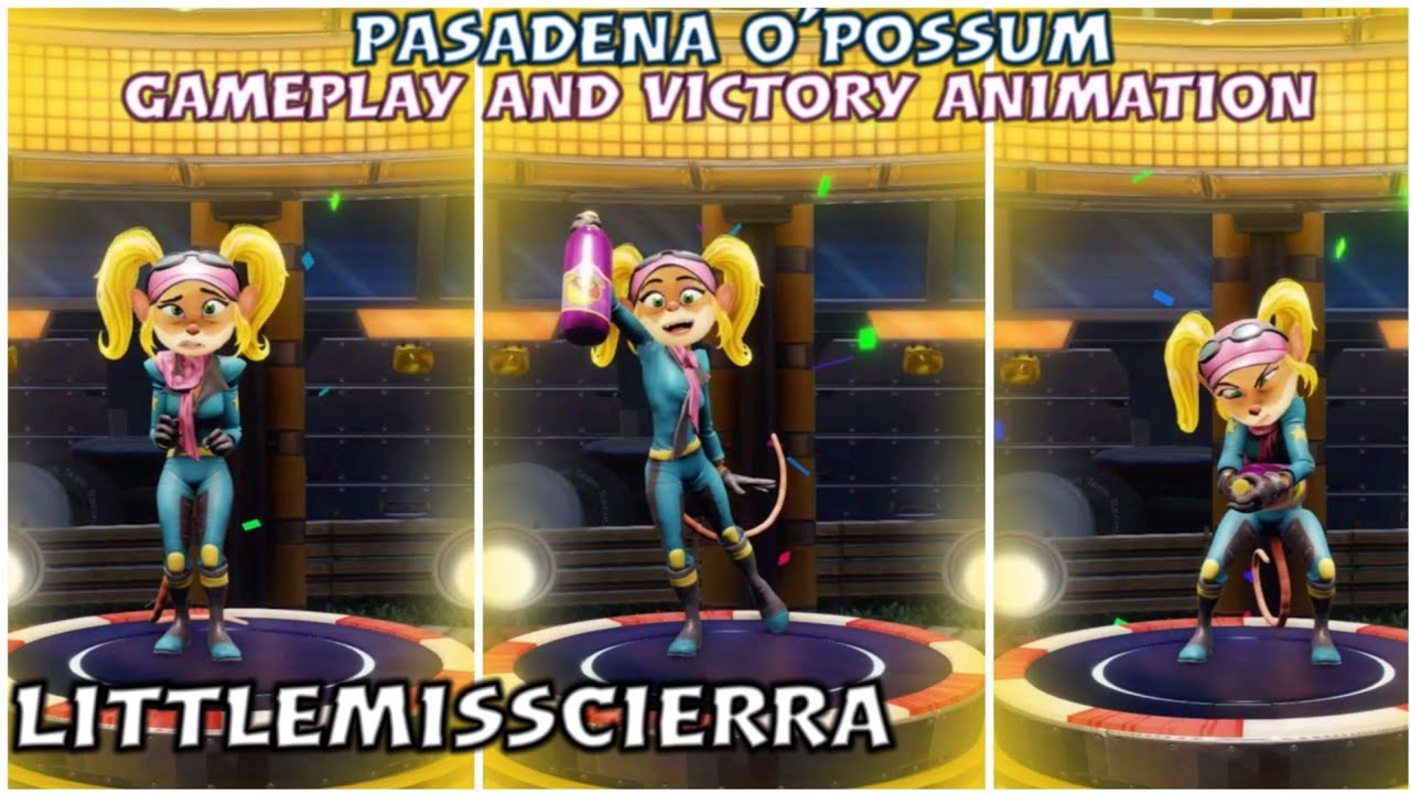 Crash Team Racing Nitro-Fueled Pasadena O'Possum Gameplay and Victory Animation