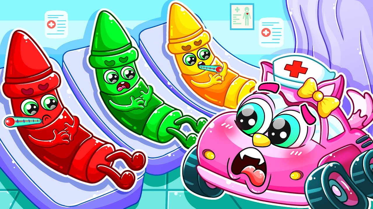 Crayon Got Boo Boo | Lost Color Song | Color Songs + More Nursery Rhymes by Baby Cars & Friends