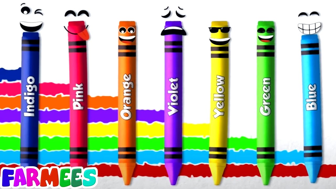 Crayons Song, Learn Colors With Animals, Nursery Rhyme And Cartoon Video