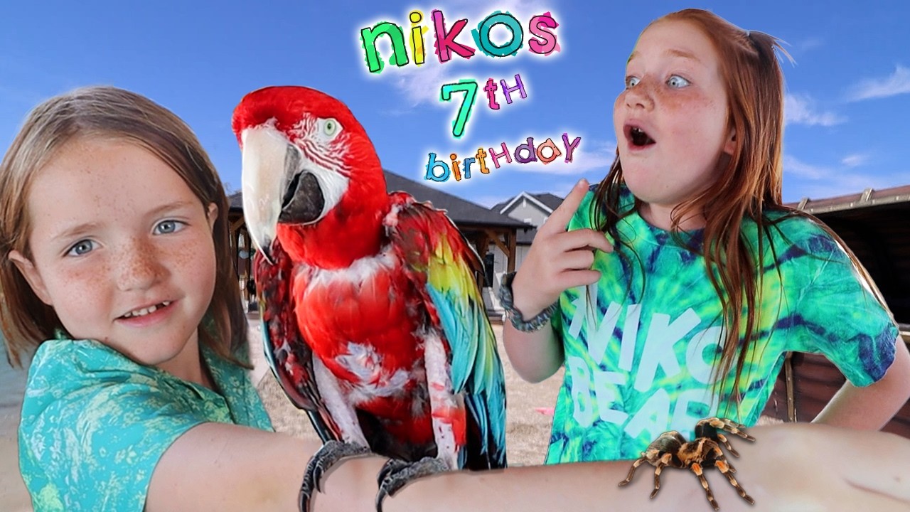 CRAZY ANiMALS invited to NiKOS 7th BDAY!!  Adley helps me Surprise Niko with dangerous snakes & bugs