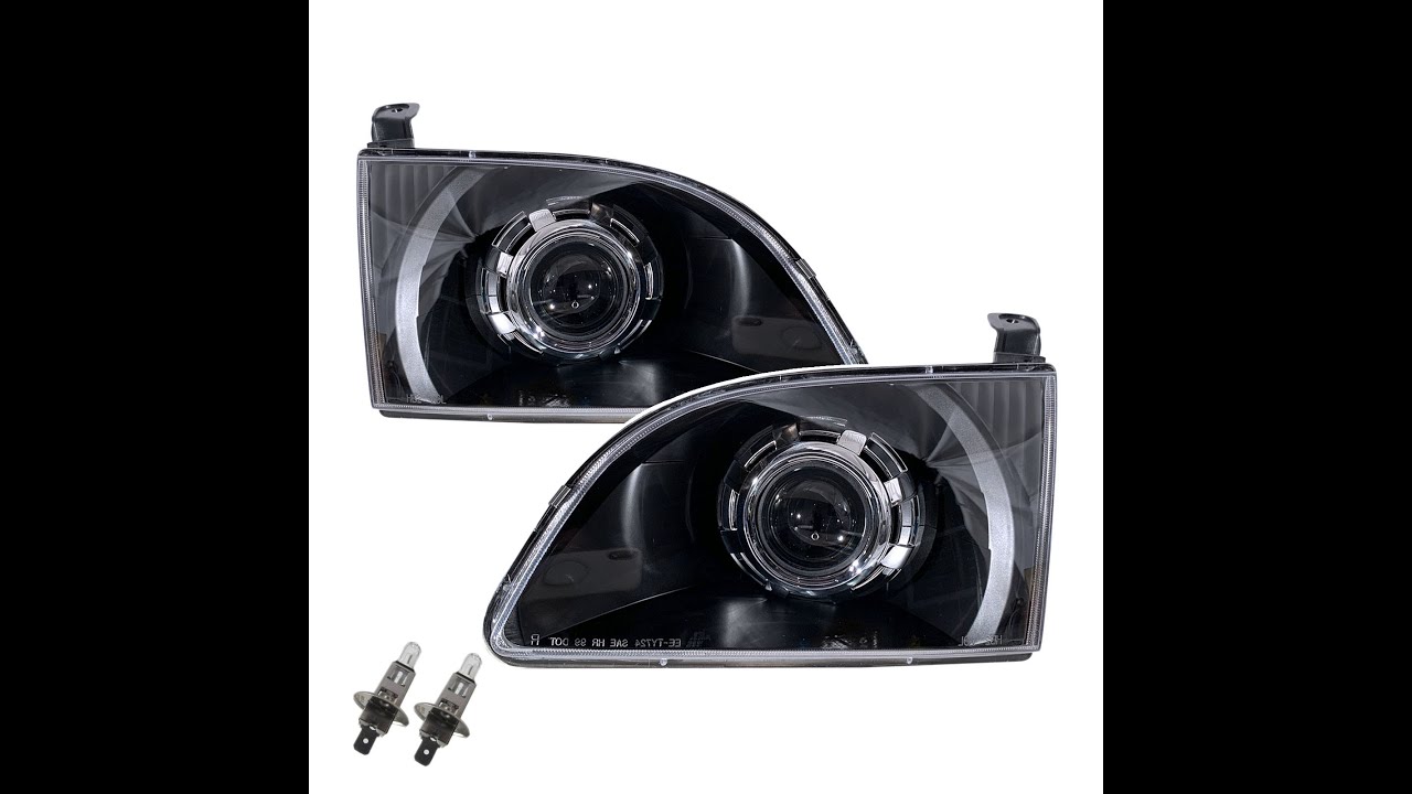CrazyTheGod SIENNA XL10 MK1 01-03 Facelift Minivan 5D Projector Halogen Headlight Black for TOYOTA