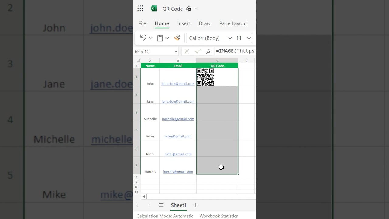 Create working QR code in Excel? (In 20 Seconds) | QR code trick #shorts #excel