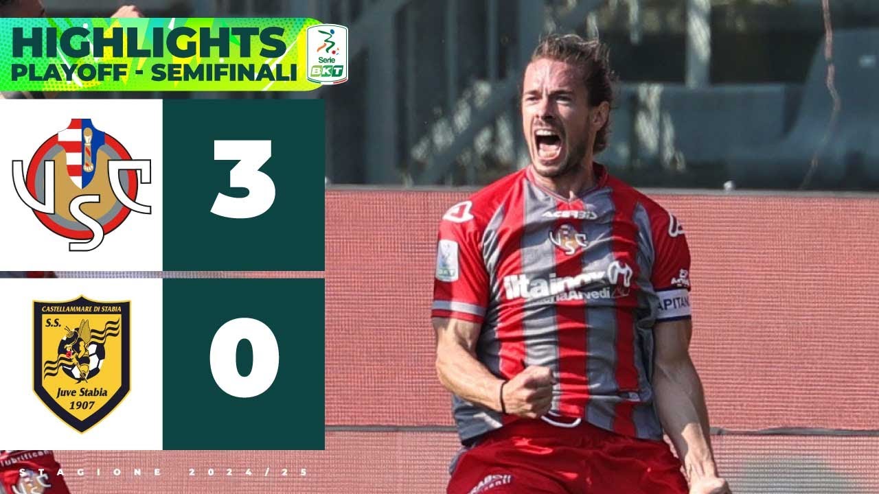 Cremonese-Juve Stabia 3-0 | CASTAGNETTI, JOHNSEN, VANDEPUTTE ed è Finale Playoff | HL Serie BKT