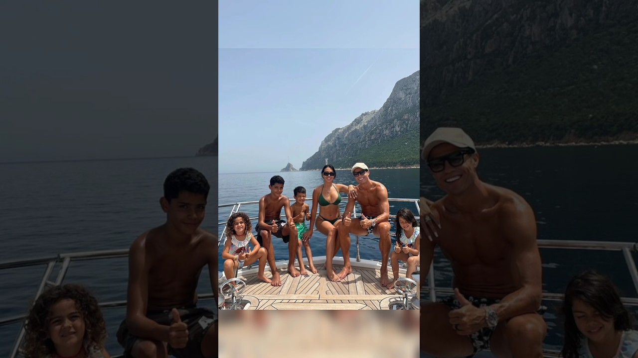 Cristiano Ronaldo and Georgina with family on the beach |#ronaldo #georgina #shorts