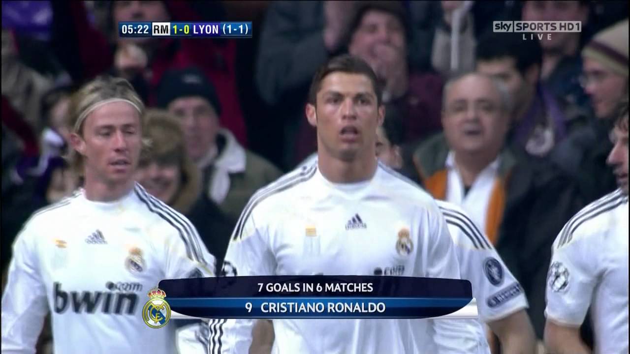 Cristiano Ronaldo goal vs Lyon 10/03/2010 HD 720p by mzztter08