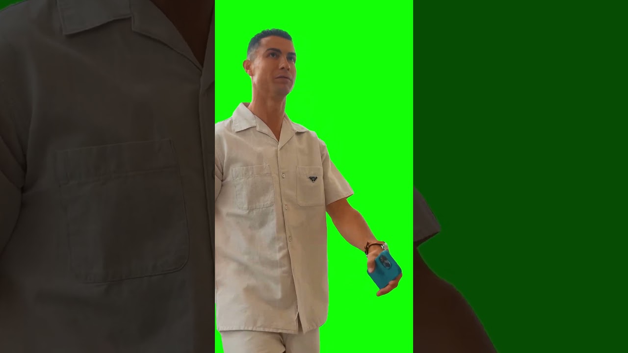 Cristiano Ronaldo meowing at Cat meme - Green Screen