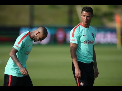 Cristiano Ronaldo, Pepe, Quaresma Shooting Ball From Tough Angle in Training Contest