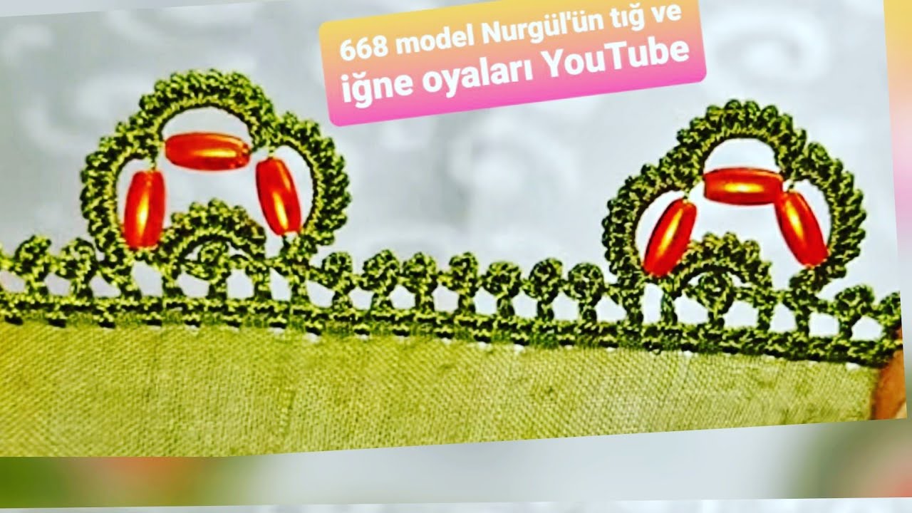 #crochet#puntillas#handmade#kinitting#668.TIĞ OYASI İNCİLİ MODELİ ARPA BONCUKLA YAPDIM