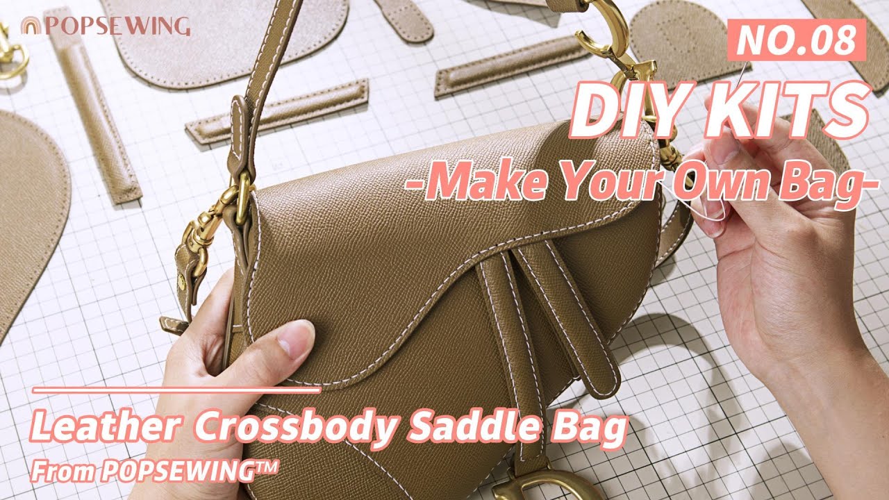 Crossbody Saddle Bag with Big D - Tan Leather DIY Saddle | POPSEWING™