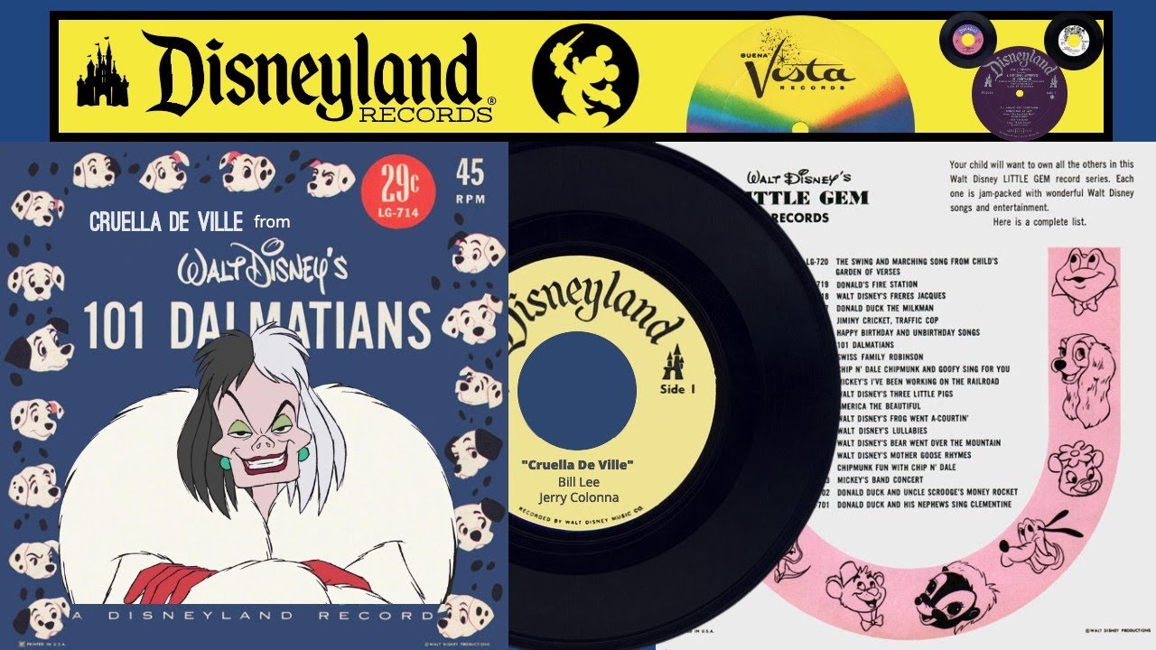 CRUELLA DE VILLE from Walt Disney's 101 DALMATIANS  Disneyland 45 rpm
