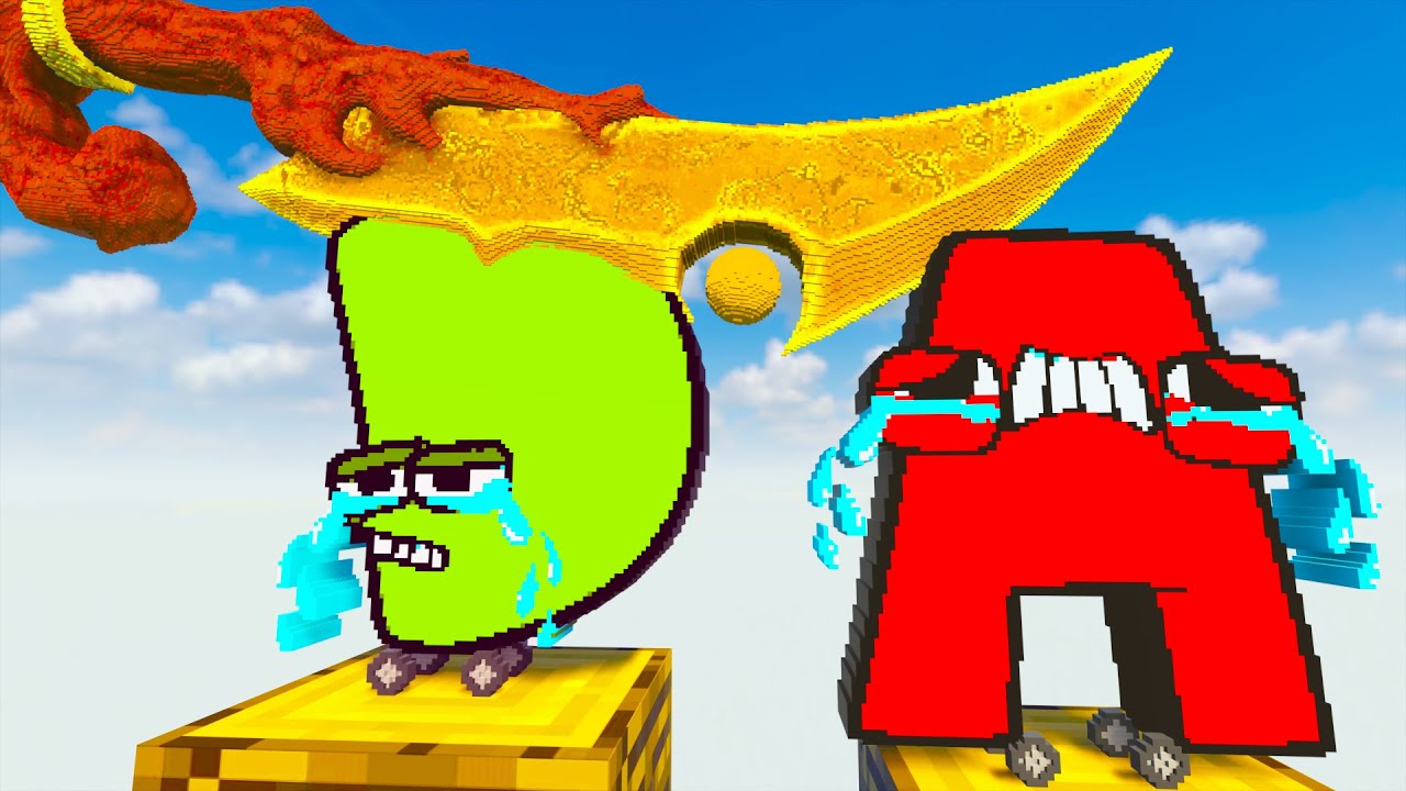 Crying Alphabet Lore Cars vs Obstacle in Teardown