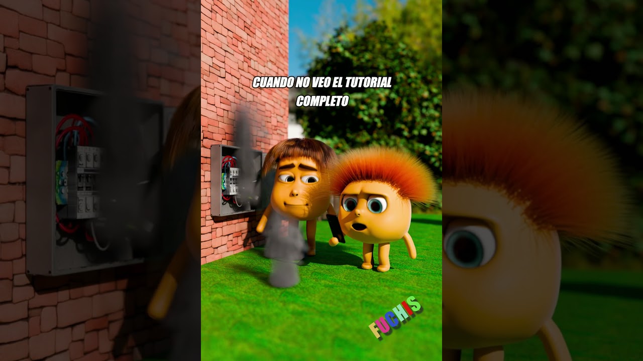 CUANDO no VEO el TUTORIAL completo #LosFuchis3D #AnimacionOriginal #humorabsurdo  #Corto3D
