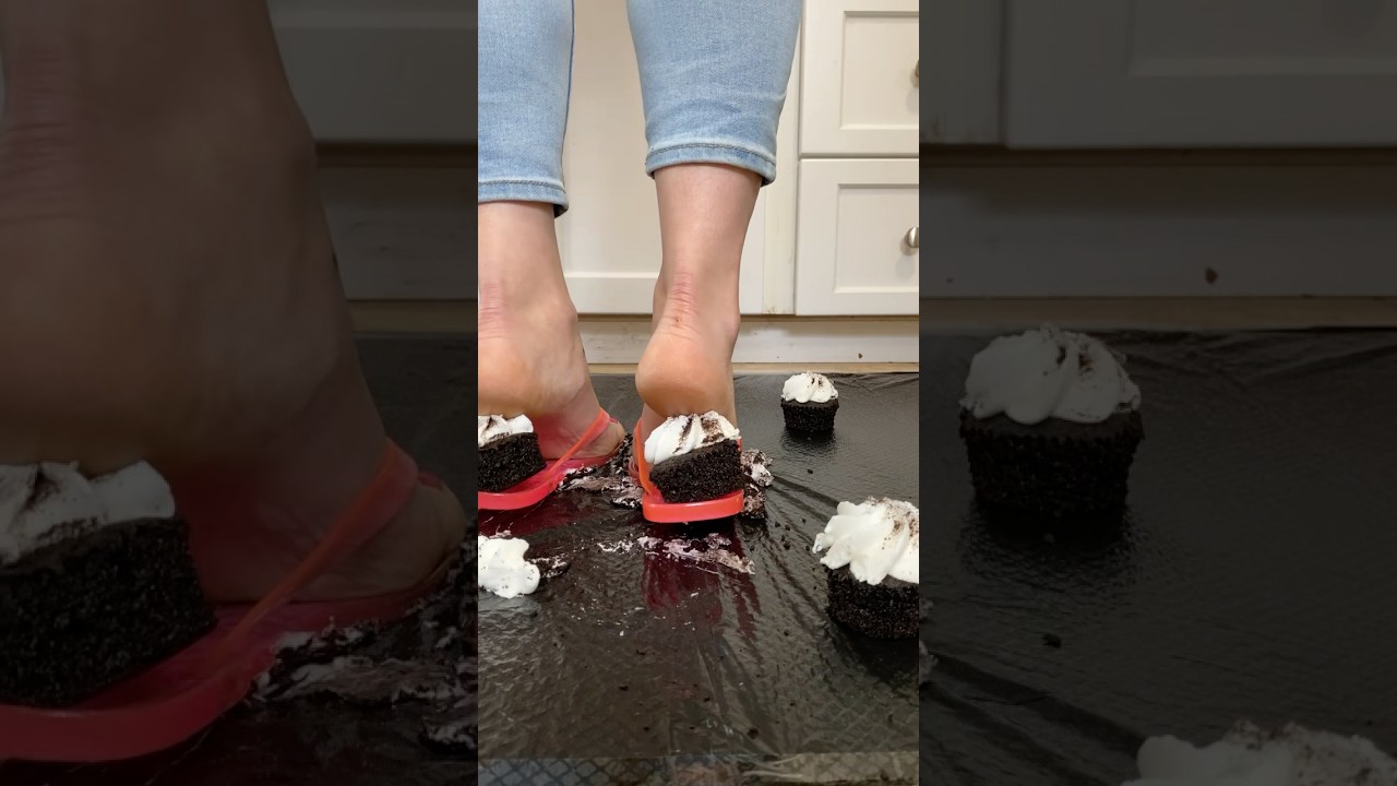 Cupcake flip flops crush | ASMR & CRUSHING