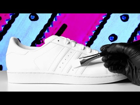 Custom Neon CARTOON Adidas Superstars!!🎨