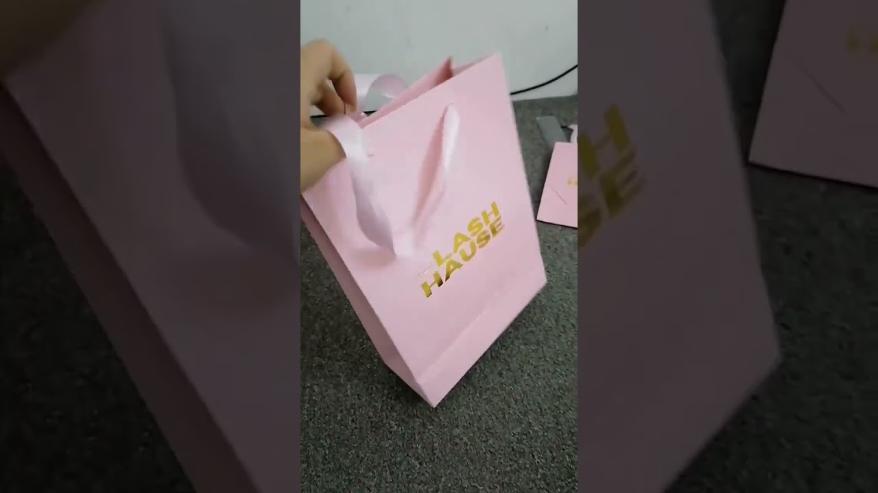 custom paper bag with gold stamping / gold foil logo on both side#paperbags #custom
