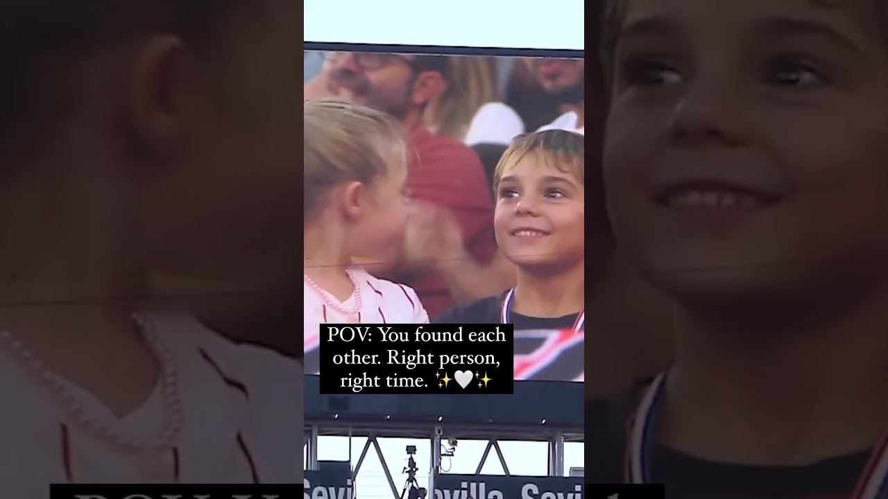 Cute kids Kiss Cam