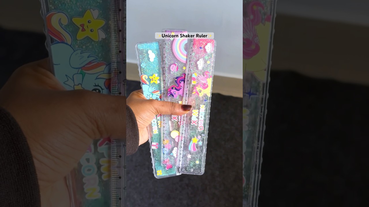 Cute Unicorn Glitter Shaker Ruler 🌷✨#trending #unicorn #shaker #ruler #stationery #stationary