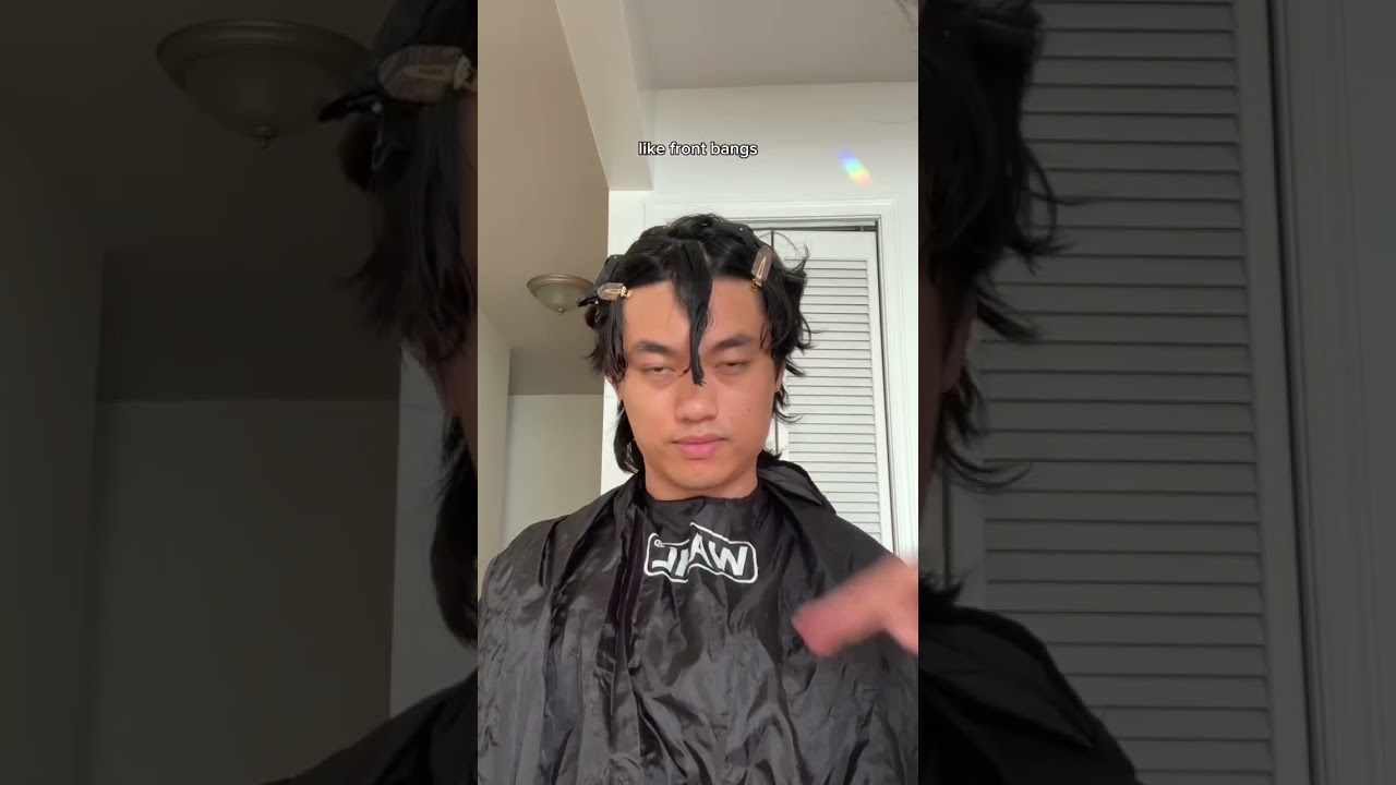 cutting curtain bangs on a MAN