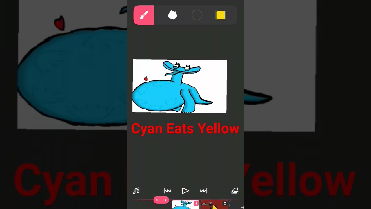 Cyan Eats Yellow #dinosaur