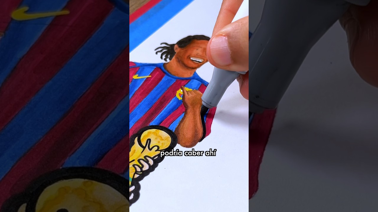 DÍA 7 pintando jugadores con el DIEZ: RONALDINHO 🤙🏾🇧🇷🔟