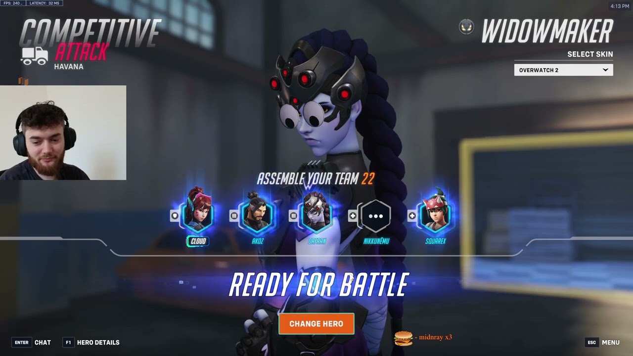 DAFRAN WIDOWMAKER OVERWATCH 2 GAMEPLAY SEASON 15 TOP 500