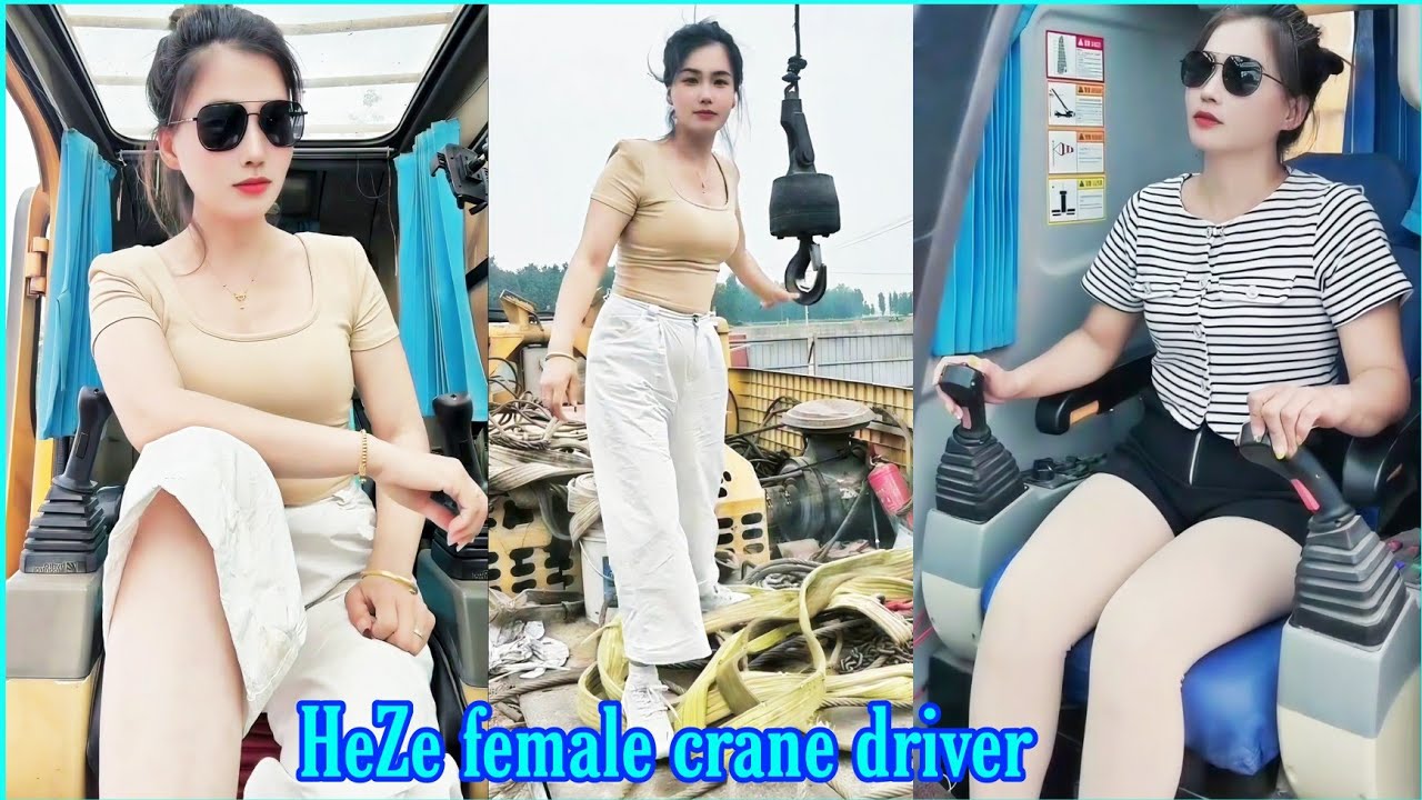 Daily life and work of female crane driver HeZe