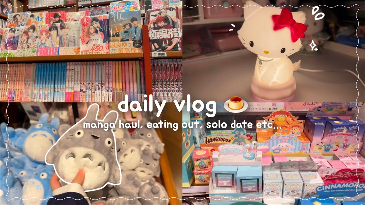daily vlog of an introvert teen 🍮 solo date, manga & lamp haul, eating out + more !