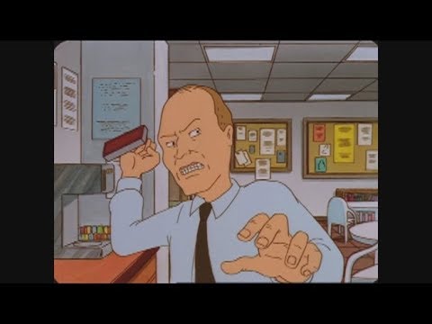 Dale kills office cockroaches (King of the Hill)