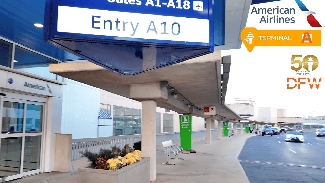 Dallas Fort Worth Int'l Airport (DFW) Terminal A  Walking Tour, Gates and Transportation (4K)