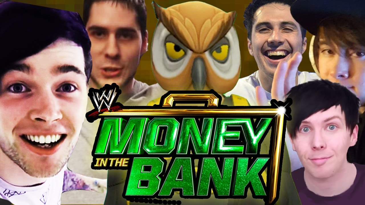 DanTDM, PopularMMOs, Leafy, N60Sean, Amazing Phil & VanossGaming | WWE 2K17 Money In The Bank Match