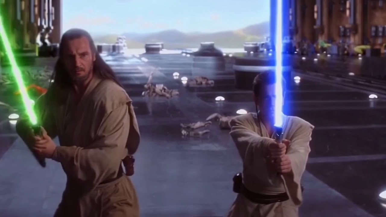 Darth Maul vs Obi Wan and Qui Gon:No Music, SFX Only (Extended)
