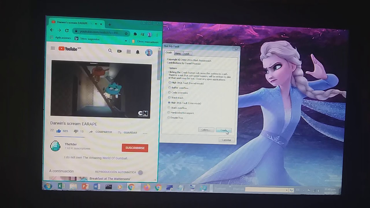 Darwin Screaming EARRAPE Has BSOD