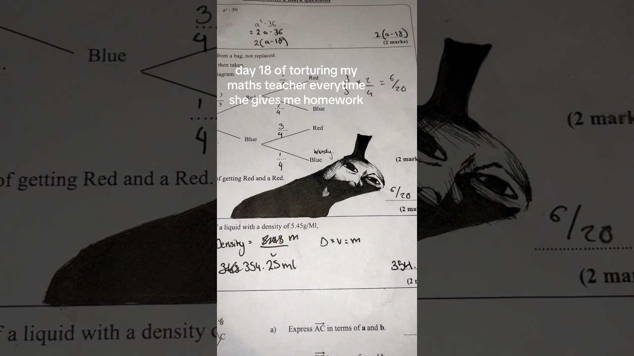 day 18 of torturing my maths teacher everytime she gives me homework #art #horror #funny #artnmx1