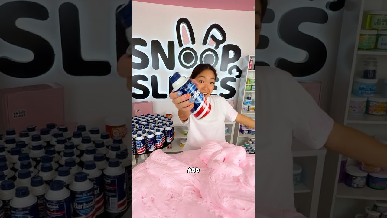 Day 6 Making SLIME USING 32 Cans Of BARBASOL SHAVING CREAM