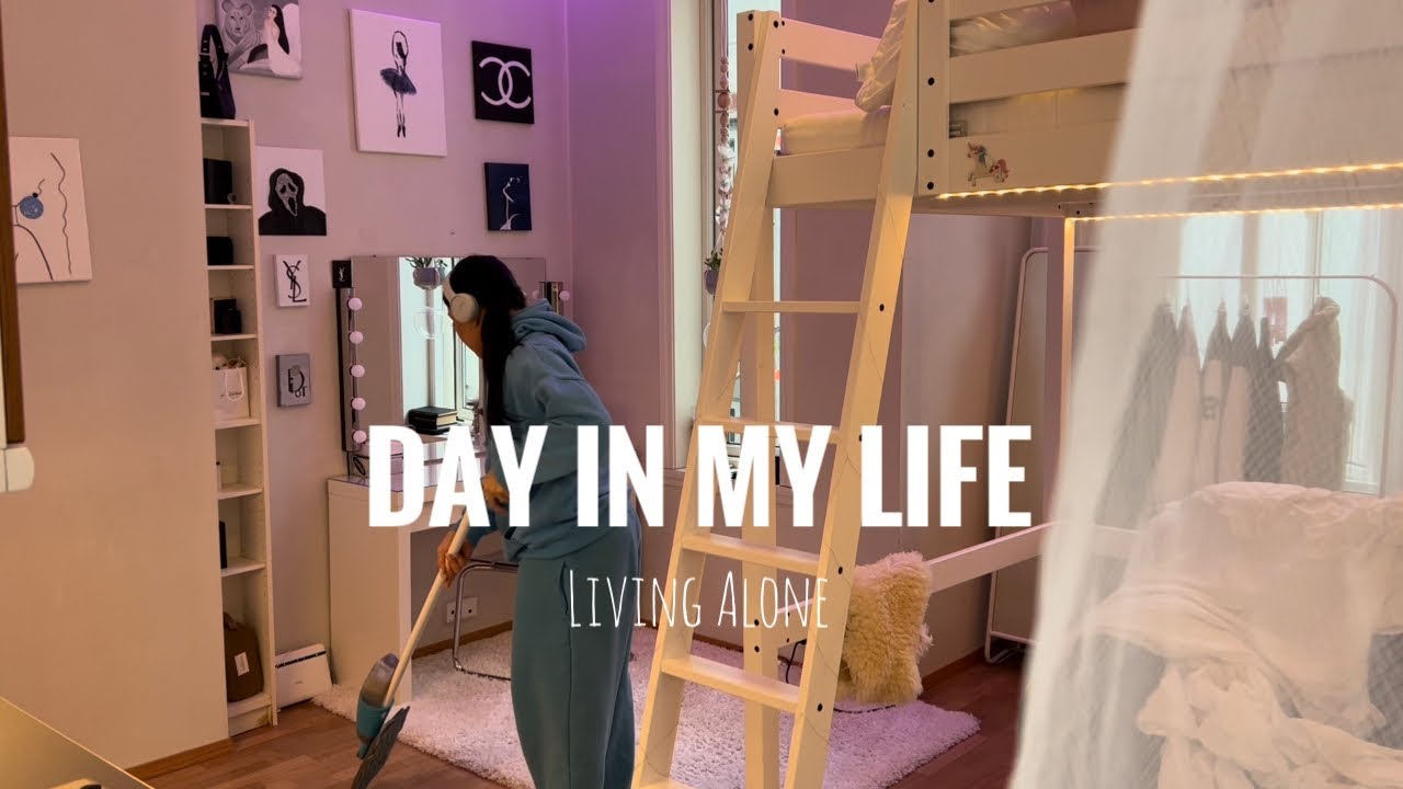 Day in my life | living alone, 5AM morning, gym, school, cleaning my apartment, what i eat