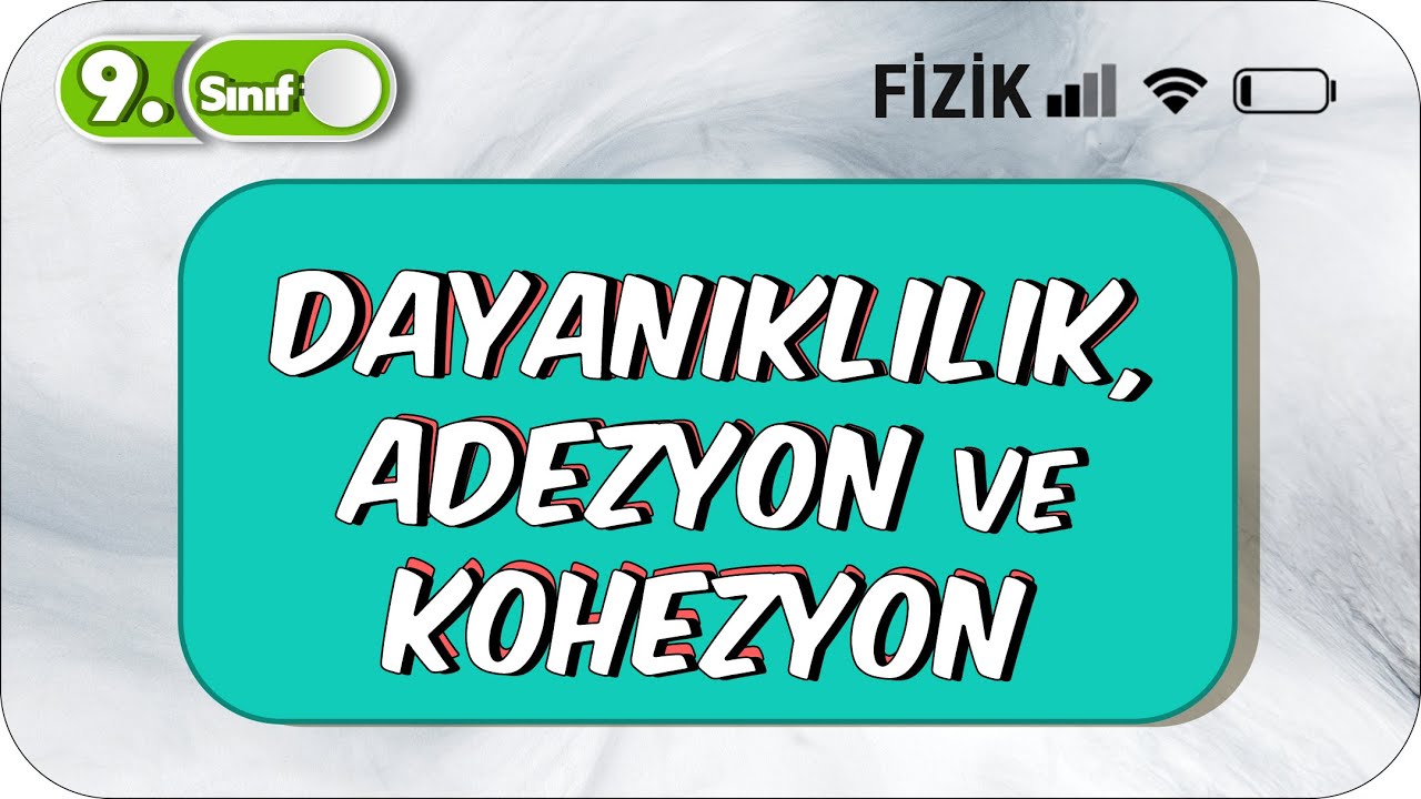 Dayanıklılık, Adezyon ve Kohezyon | Somut Örneklerle Anlatım | 9.Sınıf Fizik #2023