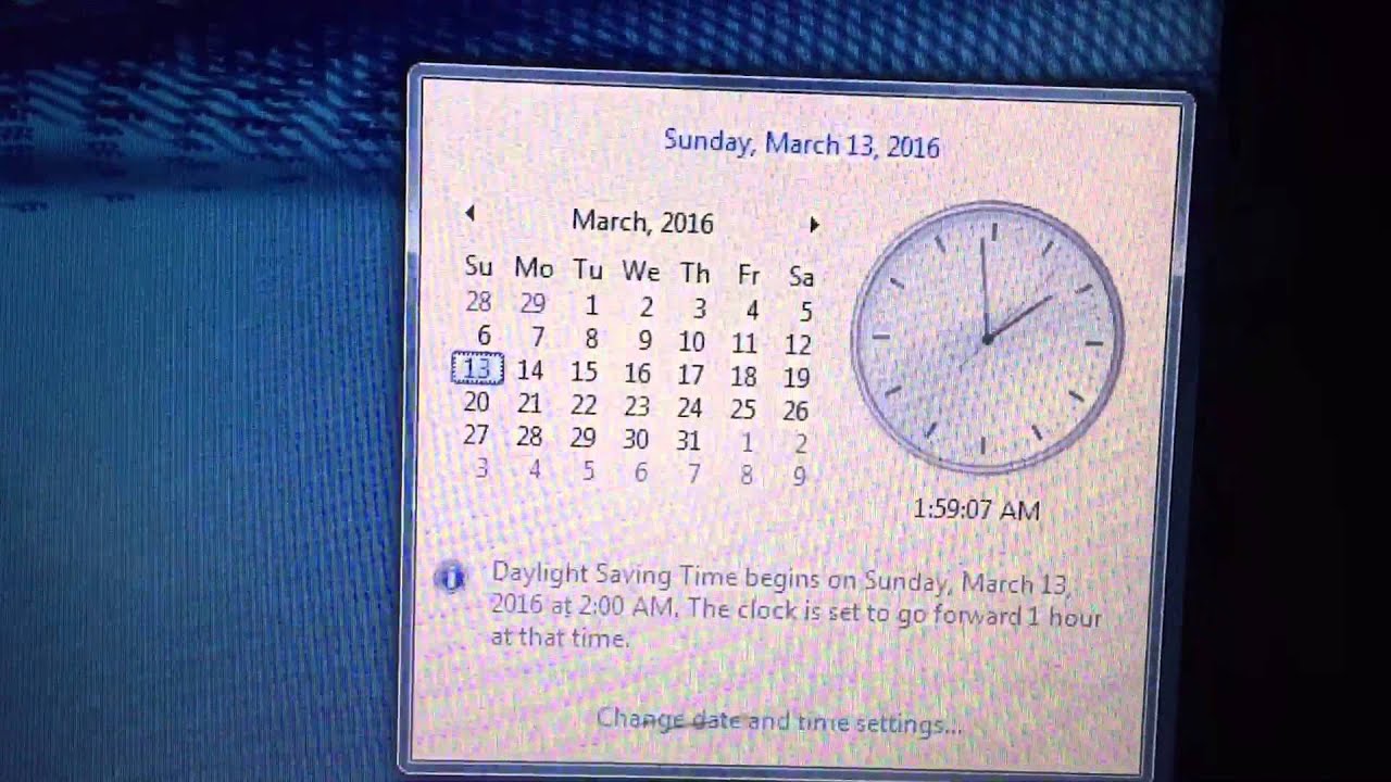 Daylight Savings Time Begins 2016
