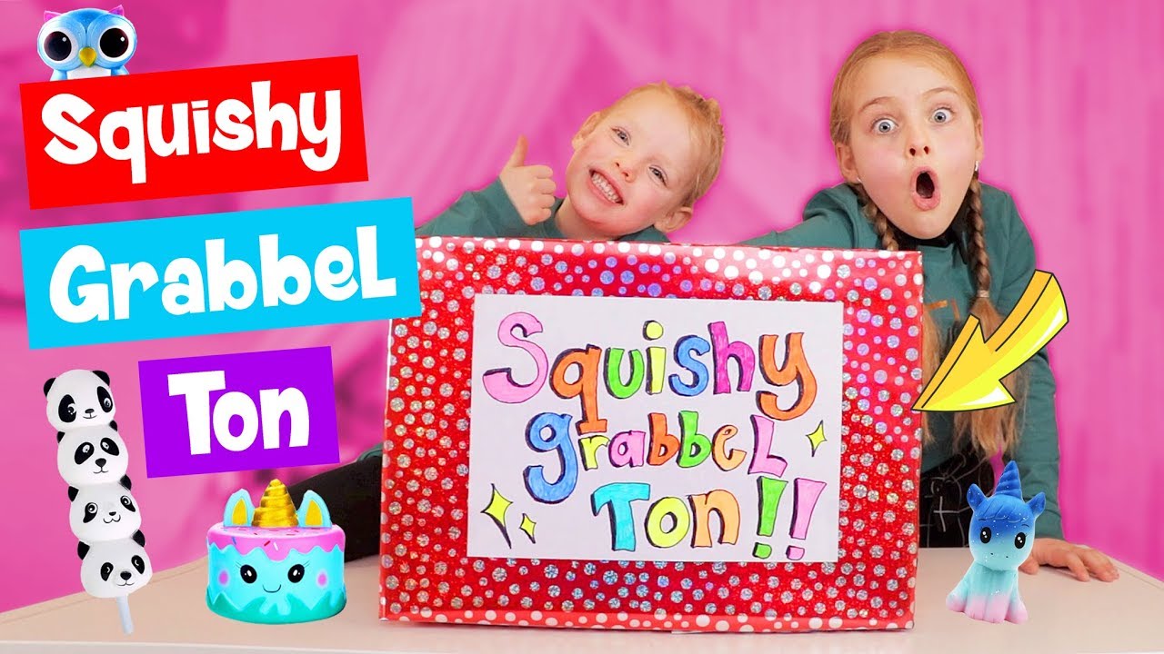 DE SQUISHY GRABBELTON! [11 Soorten Squishies Grabbelen En Testen] ♥DeZoeteZusjes♥